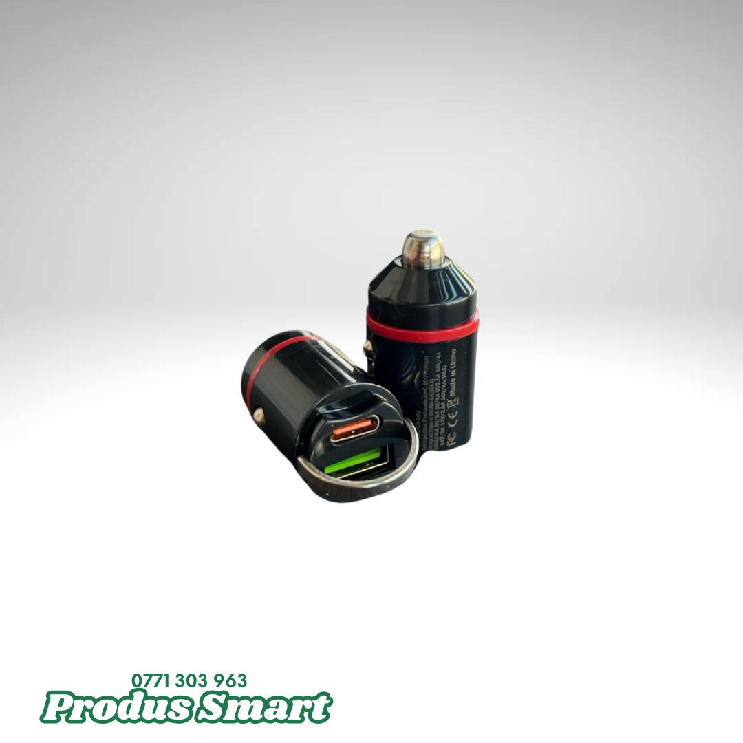 ADAPTOR BRICHETĂ MINI, ÎNCĂRCARE RAPIDĂ TYPE-C, USB